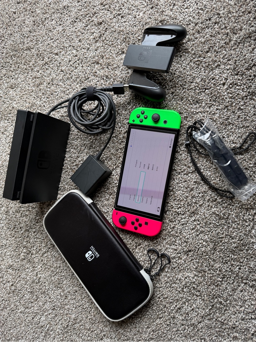 Nintendo Switch OLED Bundle + Dock, Case, Charger & Accessories